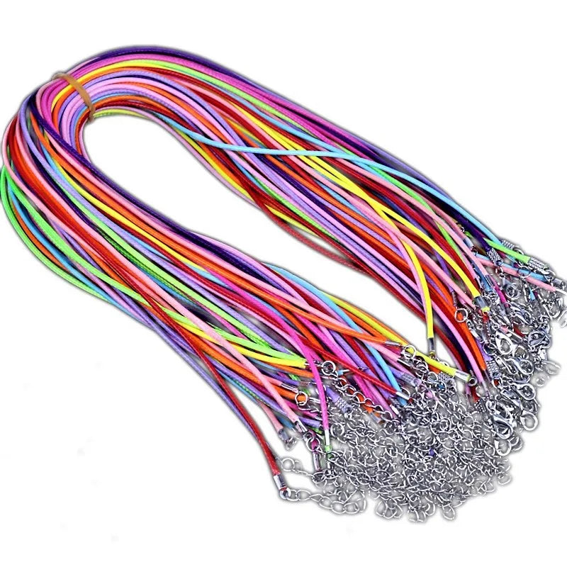 10Pcs/lot 1.5/2mm Leather Cord Necklace With Clasp Adjustable Braided Rope for Jewelry Making DIY Necklace Bracelet Supplies