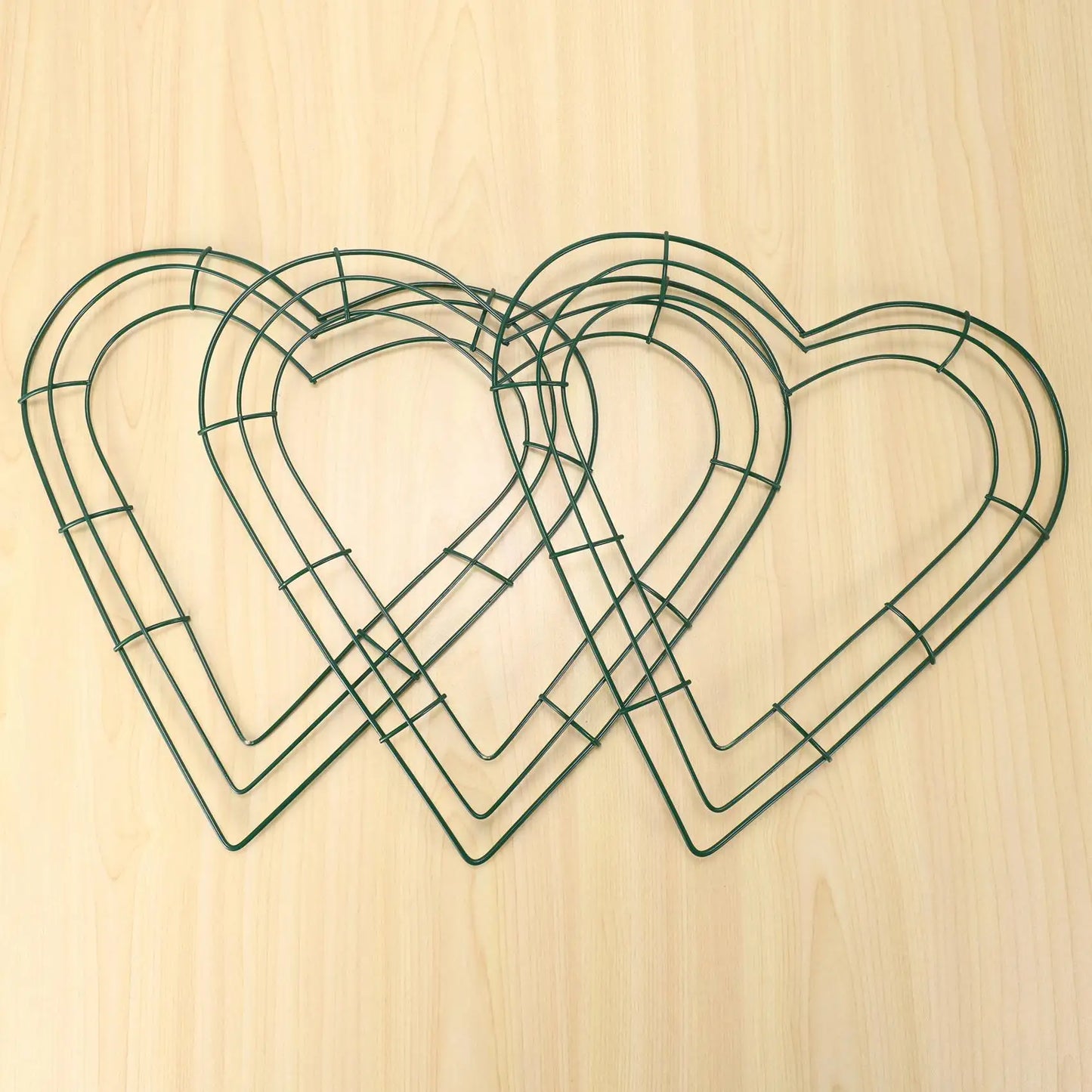 3 Pack Heart Metal Wreath 12 Inch Heart-Shaped Wire Wreath Frame