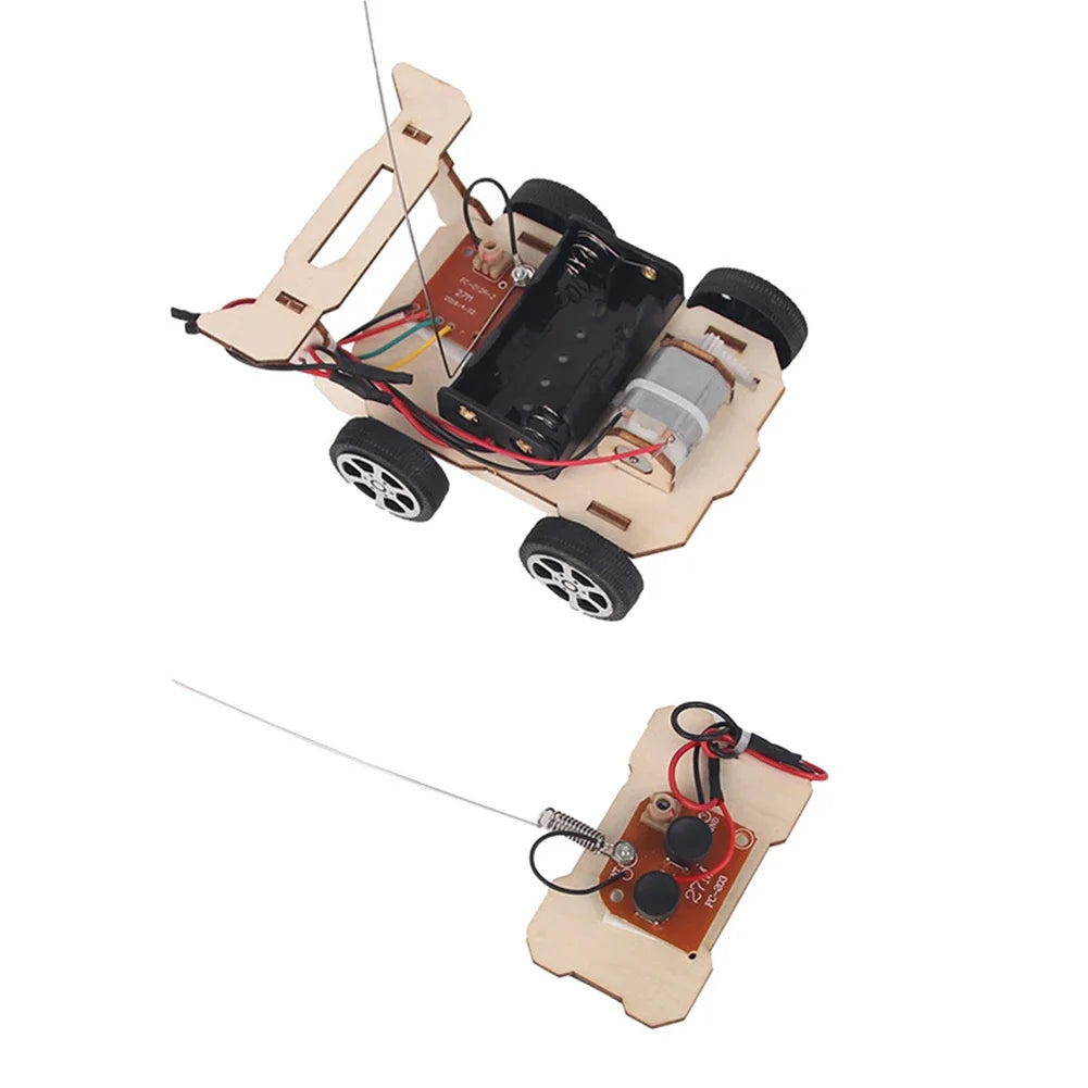 Wooden RC Car Kit DIY Vehicle Model Teaching Learning STEM Project