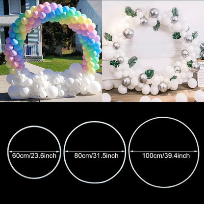 60/80/100cm plastic artificial flower wreath frame arch bow balloon flowers