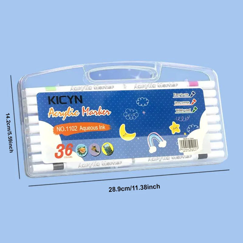 12/24/36/48/60/80pcs Acrylic pigment marker pen, soft brush tip