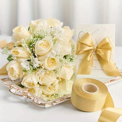 2 rolls of gold ribbon, wear-resistant and stretch resistant