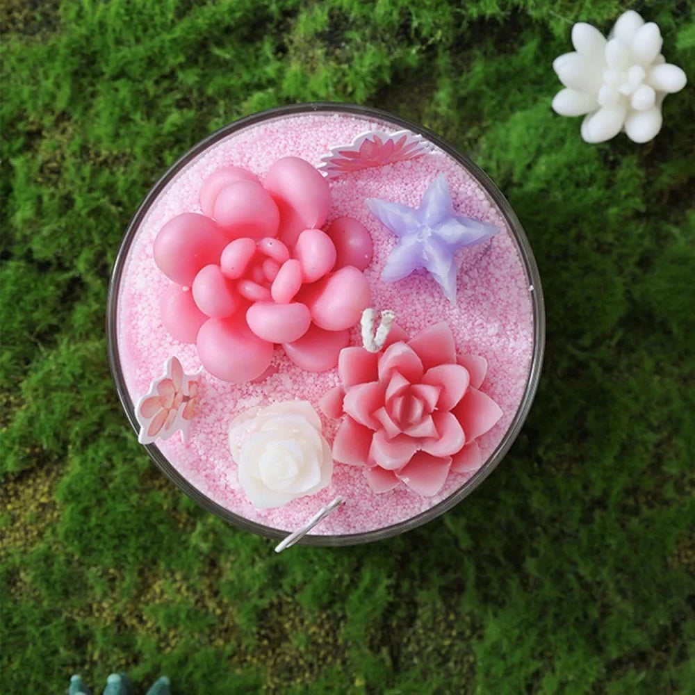 Candle Kit–Succulents DIY Handmade Scented Candles Can Used To Make Candles Scented–Great For Beginner,