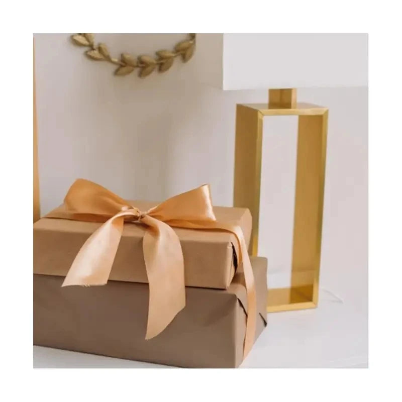 3 rolls of durable gold satin ribbon, freely adjustable in size