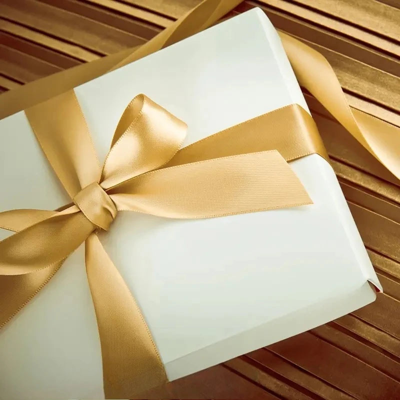 3 rolls of durable gold satin ribbon, freely adjustable in size