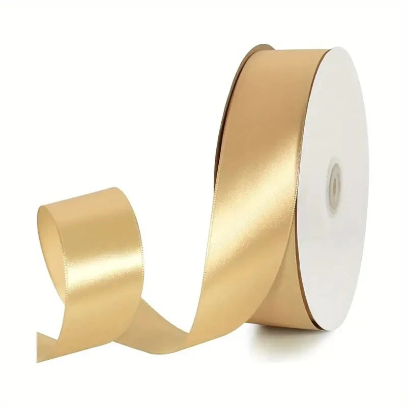 3 rolls of durable gold satin ribbon, freely adjustable in size