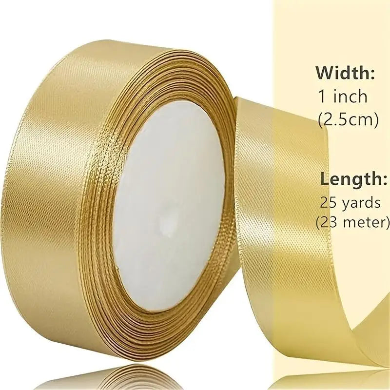 2 rolls of gold ribbon, wear-resistant and stretch resistant