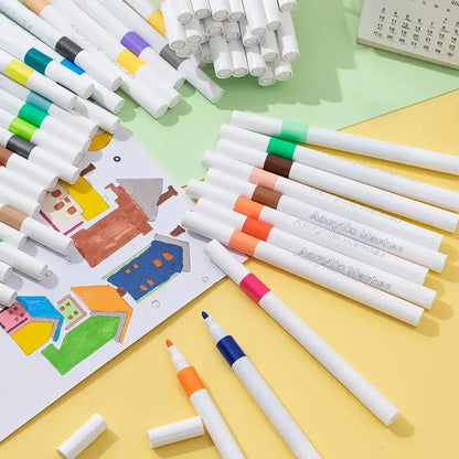 12/24/36/48/60/80pcs Acrylic pigment marker pen, soft brush tip