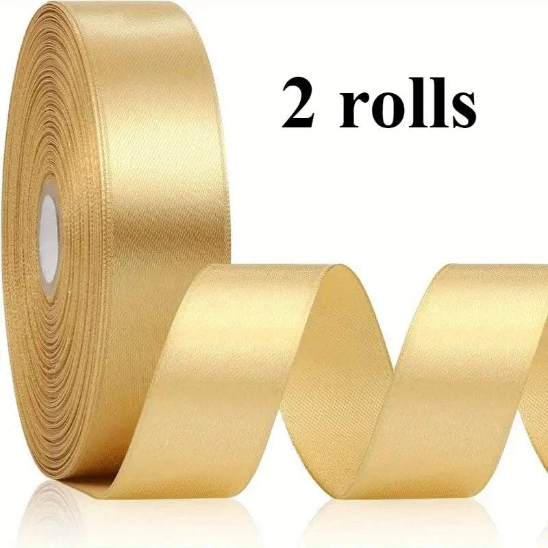 2 rolls of gold ribbon, wear-resistant and stretch resistant