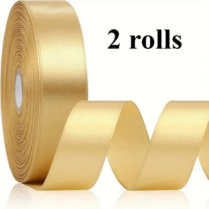 2 rolls of gold ribbon, wear-resistant and stretch resistant