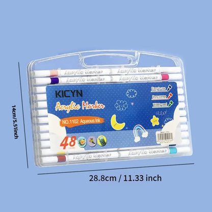 12/24/36/48/60/80pcs Acrylic pigment marker pen, soft brush tip