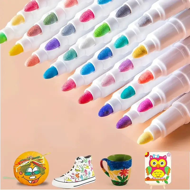12/24/36/48/60/80pcs Acrylic pigment marker pen, soft brush tip