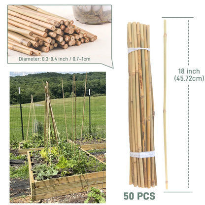 50Pcs / 18 inch Bamboo Plant Stakes