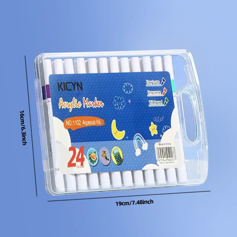 12/24/36/48/60/80pcs Acrylic pigment marker pen, soft brush tip