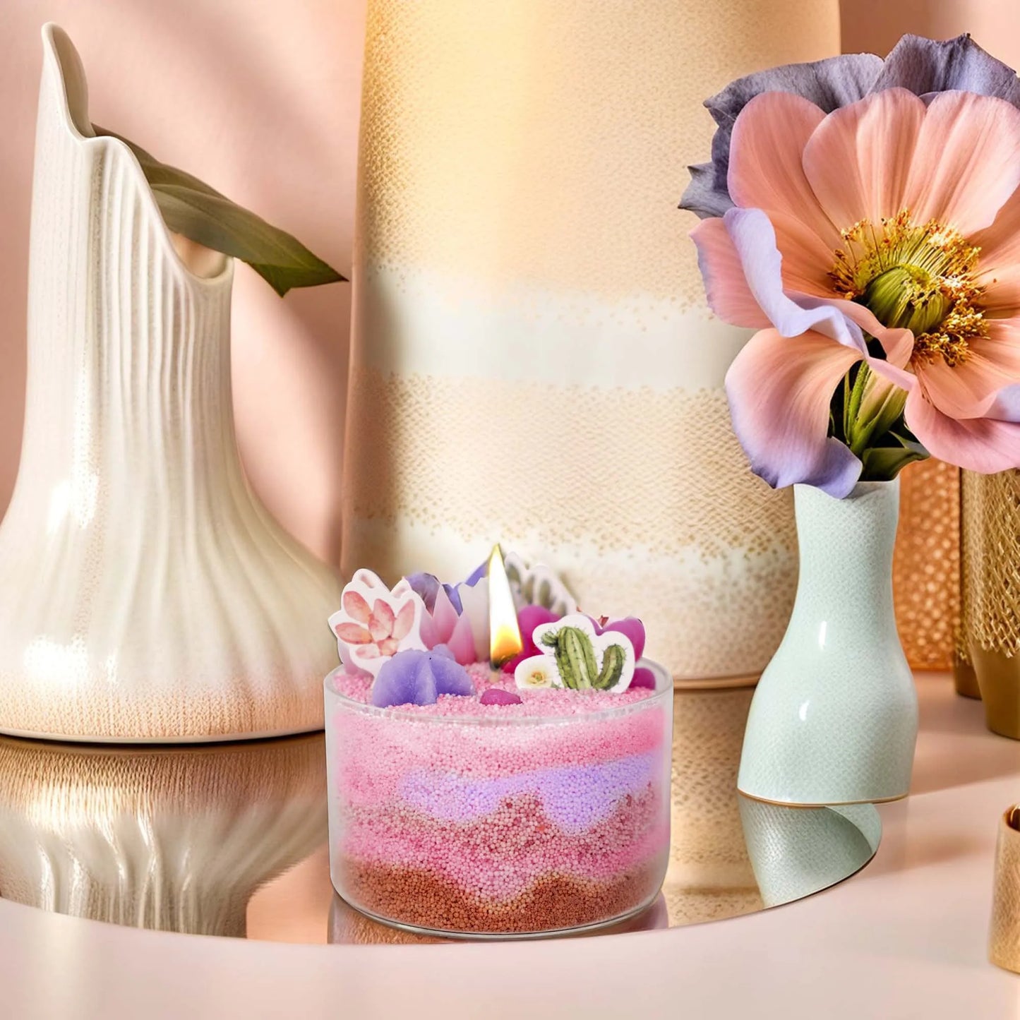 Candle Kit–Succulents DIY Handmade Scented Candles Can Used To Make Candles Scented–Great For Beginner,