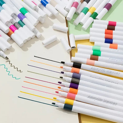 12/24/36/48/60/80pcs Acrylic pigment marker pen, soft brush tip