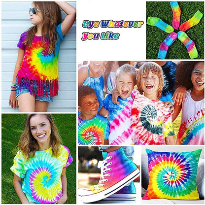 Tie Dye Kit 24 Colors DIY Garment Graffiti Fabric Textile Paint Rainbow Pigment