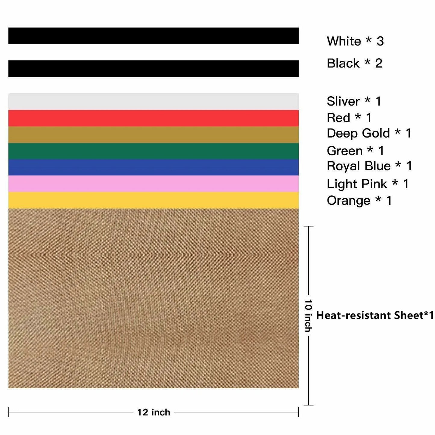 13 Pack HTVRONT 12inchX10inch Multi-color PU Heat Transfer Vinyl Sheets Cricut