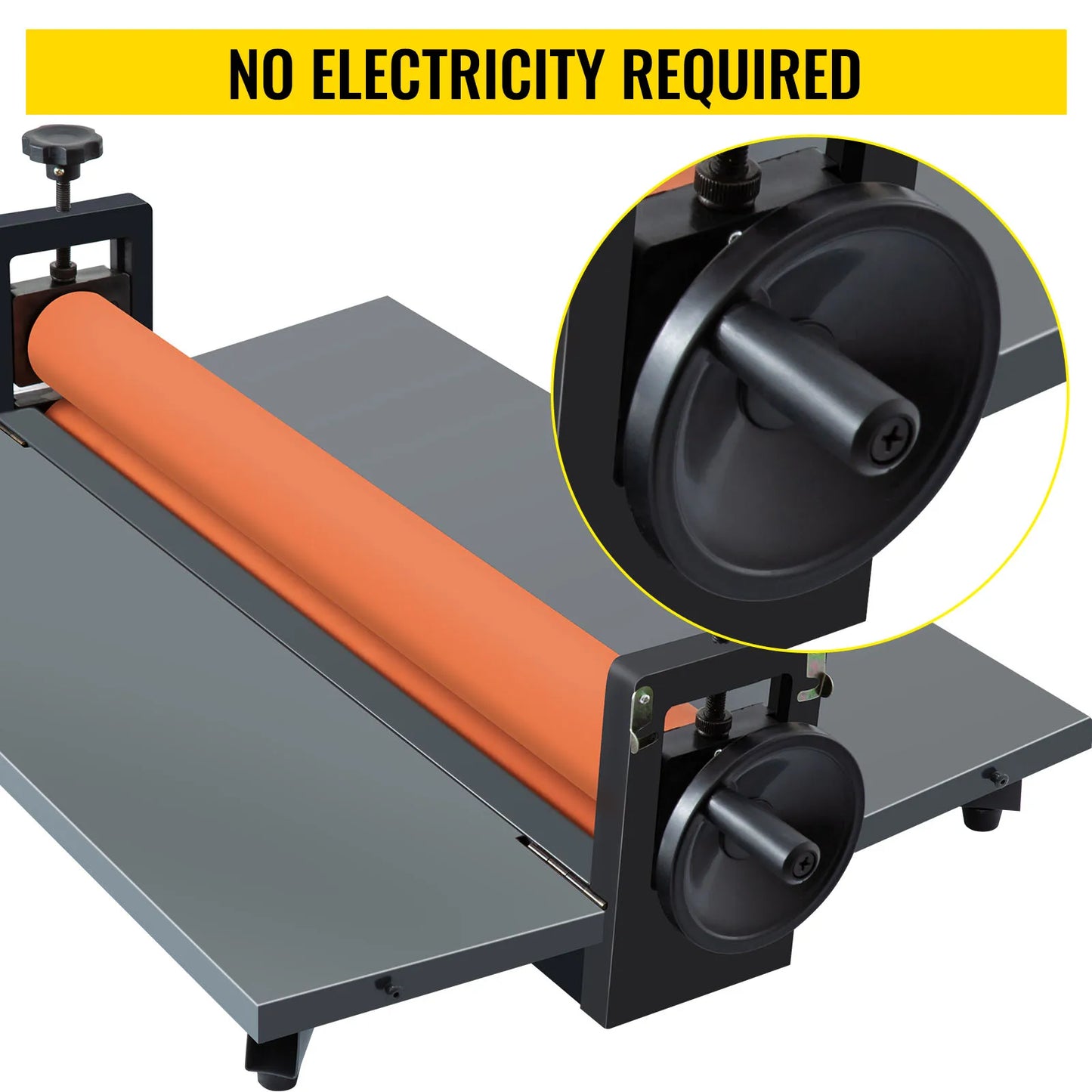 VEVOR 25.6"x1" Manual Cold Roll Laminator Machine Sheets Document Plasticizer Fits Poster Painting Photo Book Cover A3 A4