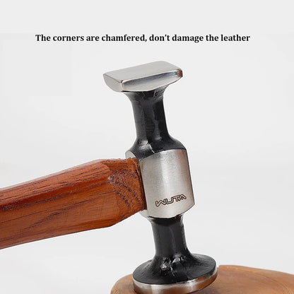 WUTA Leather Mallet Cobbler Hammer Carbon Steel Double Head Smooth Chasing Maul Tools
