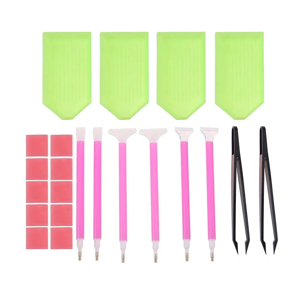 Diamond Painting Accessories Rhinestone Cross Stitch 5D Embroidery Pen Painting Tools Set Mosaic Glue Pen Kit Tweezers