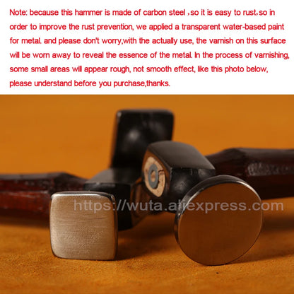 WUTA Leather Mallet Cobbler Hammer Carbon Steel Double Head Smooth Chasing Maul Tools