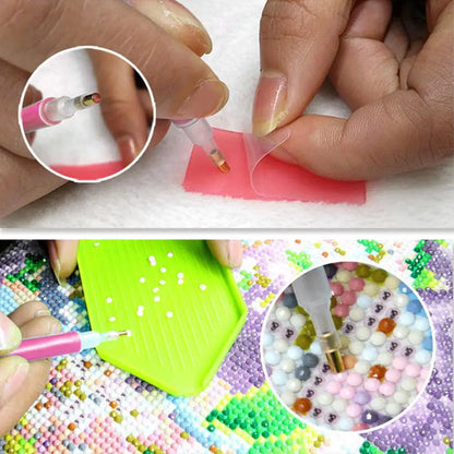 Diamond Painting Accessories Rhinestone Cross Stitch 5D Embroidery Pen Painting Tools Set Mosaic Glue Pen Kit Tweezers