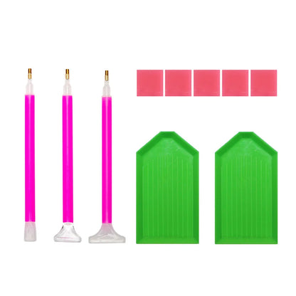 Diamond Painting Accessories Rhinestone Cross Stitch 5D Embroidery Pen Painting Tools Set Mosaic Glue Pen Kit Tweezers