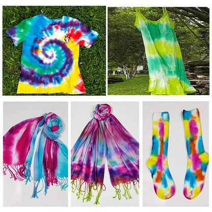 Tie Dye Kit 24 Colors DIY Garment Graffiti Fabric Textile Paint Rainbow Pigment