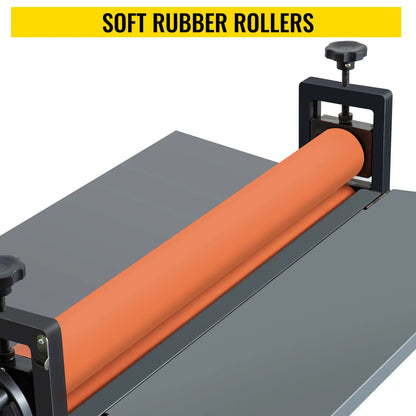 VEVOR 25.6"x1" Manual Cold Roll Laminator Machine Sheets Document Plasticizer Fits Poster Painting Photo Book Cover A3 A4