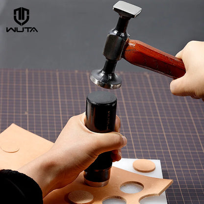 WUTA Leather Mallet Cobbler Hammer Carbon Steel Double Head Smooth Chasing Maul Tools
