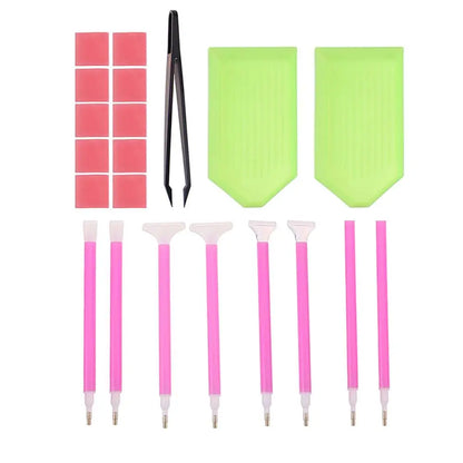Diamond Painting Accessories Rhinestone Cross Stitch 5D Embroidery Pen Painting Tools Set Mosaic Glue Pen Kit Tweezers