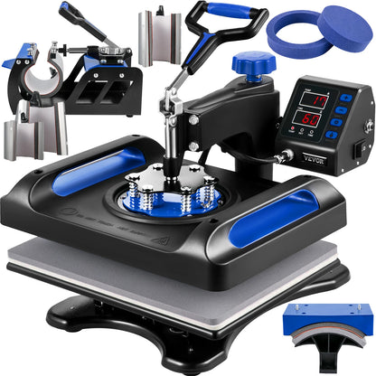 SucceBuy 30*38CM 8 in 1 Combo Upgrade Heat Press Machine 360° Rotation Sublimation Printer