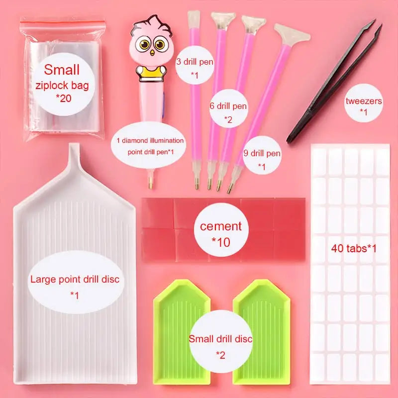 Diamond Painting Accessories Rhinestone Cross Stitch 5D Embroidery Pen Painting Tools Set Mosaic Glue Pen Kit Tweezers