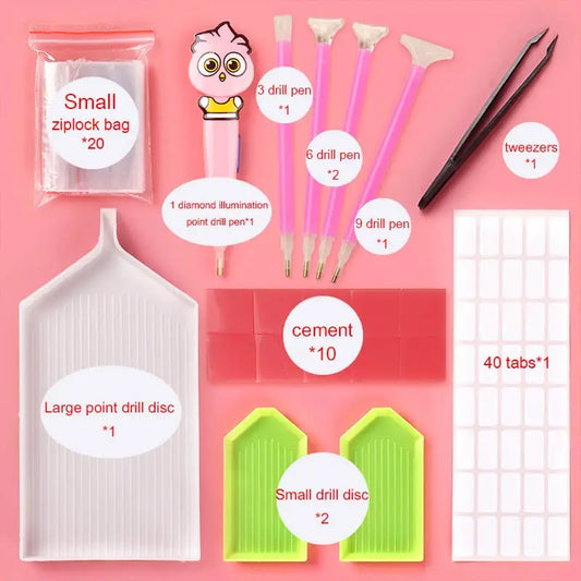 Diamond Painting Accessories Rhinestone Cross Stitch 5D Embroidery Pen Painting Tools Set Mosaic Glue Pen Kit Tweezers