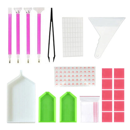 Diamond Painting Accessories Rhinestone Cross Stitch 5D Embroidery Pen Painting Tools Set Mosaic Glue Pen Kit Tweezers