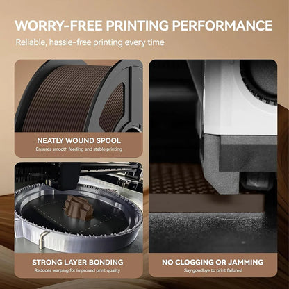 JAYO Wood PLA Filament 1.75mm 5Rolls 15% Real Wood Fiber 3D Filament For FDM 3D Printers