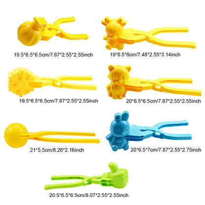 Cartoon Snow Mold with Handle Clay Ball Maker Plastic Creative Snowballs Mold