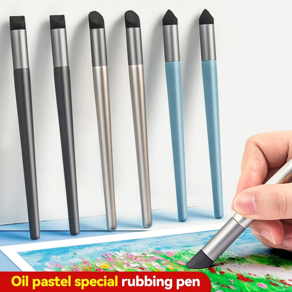 1PC Blending Sponge Pen For Oil Pastel Washable Sketch Rubbing Brush Reusable Drawing Art Blenders Detail