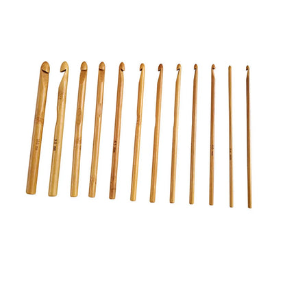 12PCS/Set Sweater knitting Circular Bamboo Handle Crochet Hooks Smooth Weave
