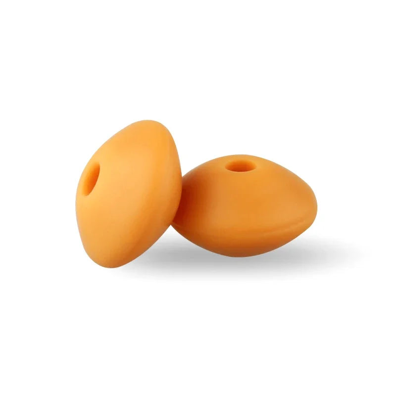 50/100pcs Silicone Lentil Beads 12mm Abacus Loose Focal Beads For Jewelry Making