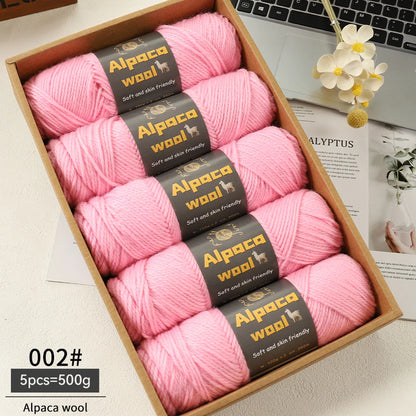 Alpaca Wool Yarn 500g DIY Knitting Kit 245 Stick Needle Thick Warm Yarn