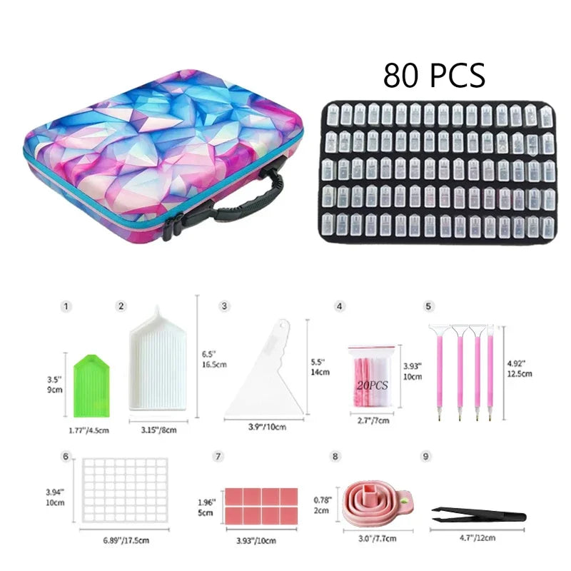 Diamond Painting Tools Accessories Leather Handbag Cross Stitch Kit 5d Beads Jewelry Storage Container 60 Plastic Bottles