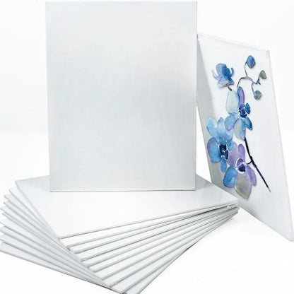 6pcs Canvas Board For Painting Cotton Blank Primed White Suitable For Gouache Watercolor Acrylic Oil Painting 3mm