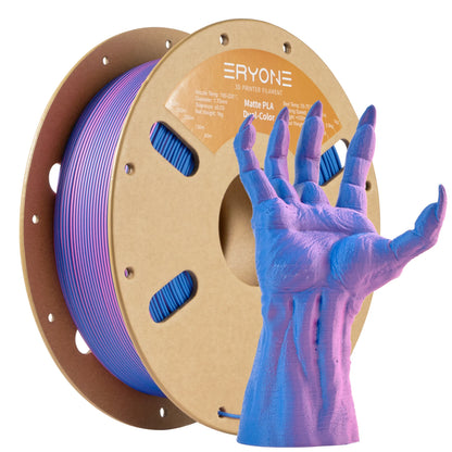 ERYONE Matte Dual Color PLA Filament 1.75 mm for 3D Printers,Accuracy +/- 0.03mm,1kg/ Spool(2.2lbs)