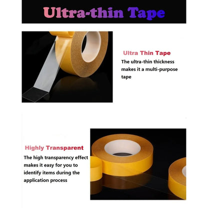 Ultra-thin double-sided tape 1 inch x 66 feet clear