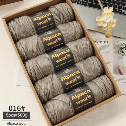 Alpaca Wool Yarn 500g DIY Knitting Kit 245 Stick Needle Thick Warm Yarn