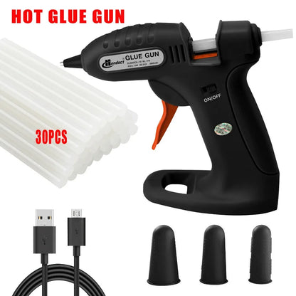 DC3.7V Cordless Hot Melt Glue Gun Household Handmade Small Glue Gun with 30 Mini Clear Glue Sticks