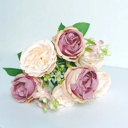 7 heads high quality peony Artificial flowers silk peonies bouquet Rose hydrangea