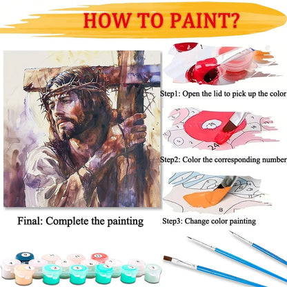 Religious Belief DIY Art Paint By Numbers Kit Hand Painted On Canvas